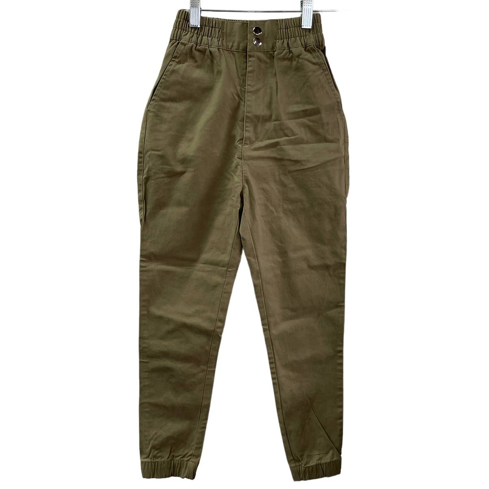 LF Carmar Pants Womens 2 Dark Tan Sand Cargo High Rise Utility Jogger Stretch